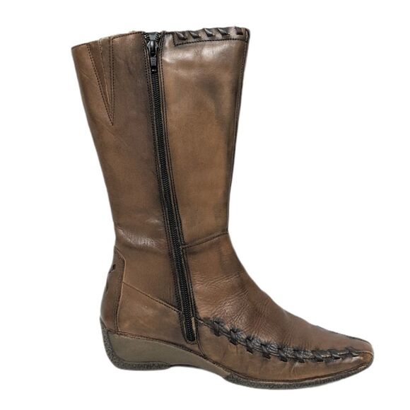 PIKILONOS Distressed Whip Stitch Leather Boots 37 - Picture 4 of 11